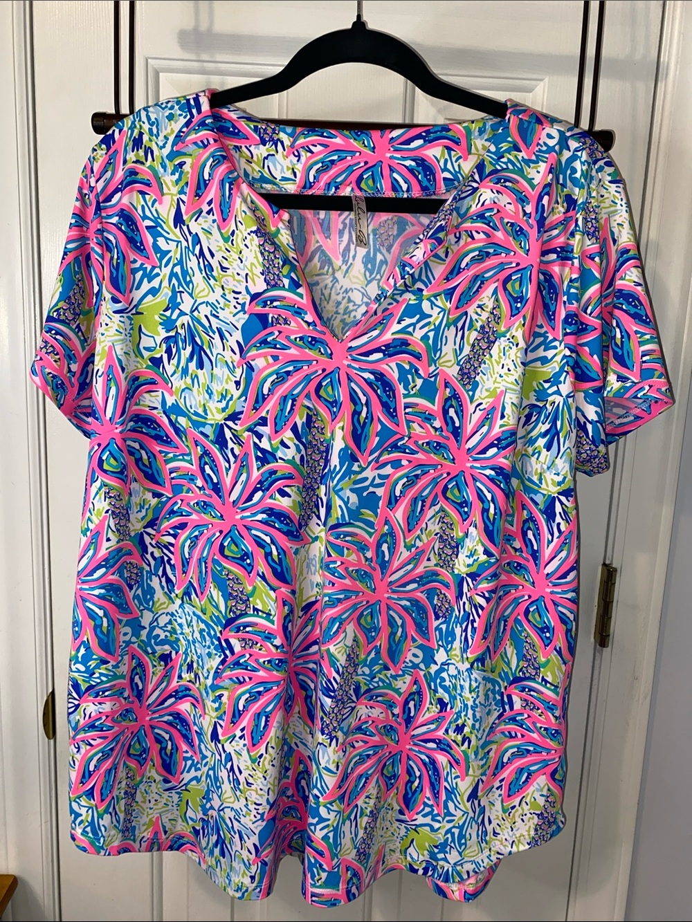 Three tops- Lulu B tops, sz. 1X, 2 short sleeve, 1- 3/4 sleeve